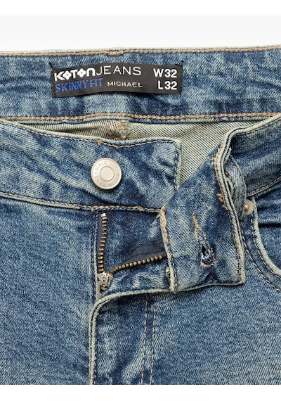 Koton Normal Bel Skinny Fit Jean Pantolon - Michael Jean Orta İndigo 6wam40104nd İndigo