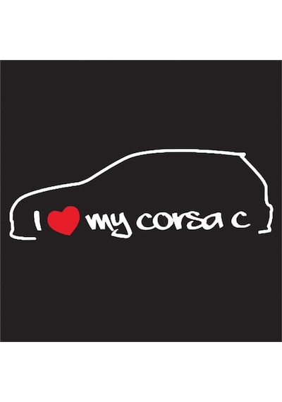 I Love My Corsa C Araba Sticker Etiket Yapıştırması 2 Adet