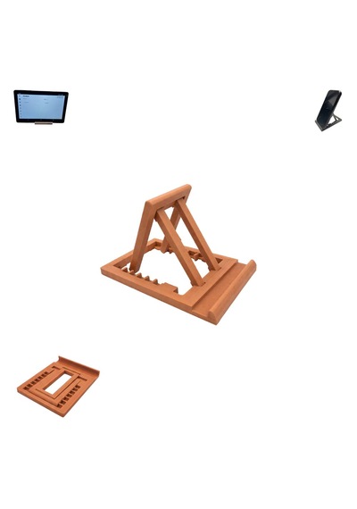 Özel Üretim Katlanabilir & Ayarlanabilir 7 Kademeli Telefon Tablet Standı Tablet Telefon Tutucu Kahverengi