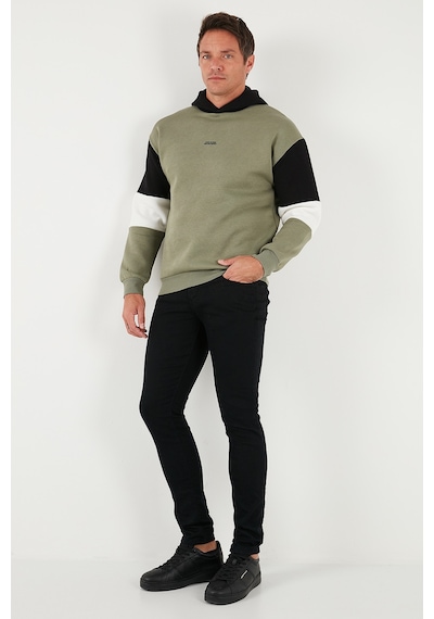 Buratti Pamuklu Relaxed Fit Kapüşonlu Içi Tüylü Yumuşak Şardonlu Erkek Sweat 5905299 Haki