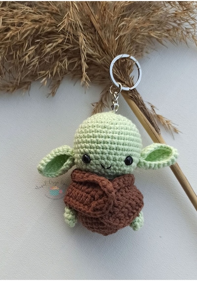 Yoda Anahtarlık - El Yapımı Amigurumi Örgü Anahtarlık, Çanta Süsü Sevimli Ve Özgün Tasarımlar