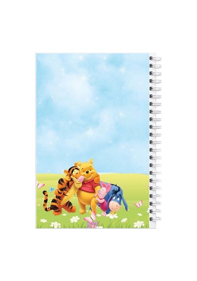 Winnie The Pooh A5 Spiralli Çizgili Not Defteri 60 Yaprak 120 Sayfa Çok Renkli