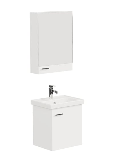 Aqua Bagno Basic Alt Dolap + Üst Dolap -lavabo Dahil-beyaz ,50 Cm. 3 Parça Beyaz Aqua Bagno Basic Alt Dolap + Üst Dolap -lavabo Dahil-beyaz ,50 Cm. 3 Parça Beyaz