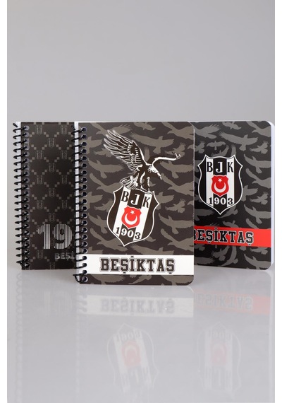 "dekomus Cep Defteri Hediyeli" Yeni Sezon Lisanslı Beşiktaş Sert Kapak Bloknot Siyah