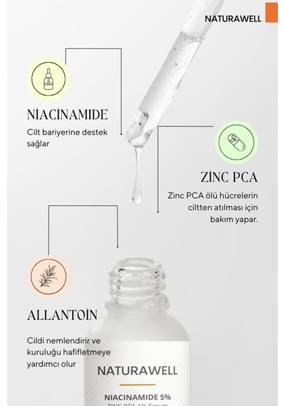 Niacinakarın Bölgesi 5% Zinc Pca1% Serumu 30ml Cilt Tonu Dengeleyici Ve Pürüzsüz Cilt