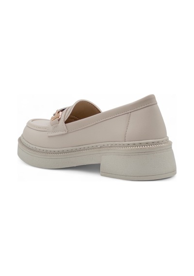 White Angel Toka Detaylı Kadın Loafer Ayakkabı Krem