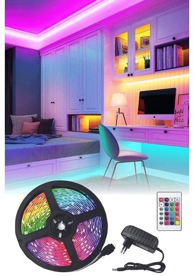 5v Rgb Led Şerit Işık 5m Usb Uzaktan Kumanda Smd 5050 Işıkları Led Şerit Arka İşık Tv Noel Dekor