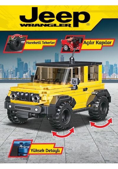 Teknik Jeep Wrangler Yapı Blok Jip Wrangler Oyuncak Araba