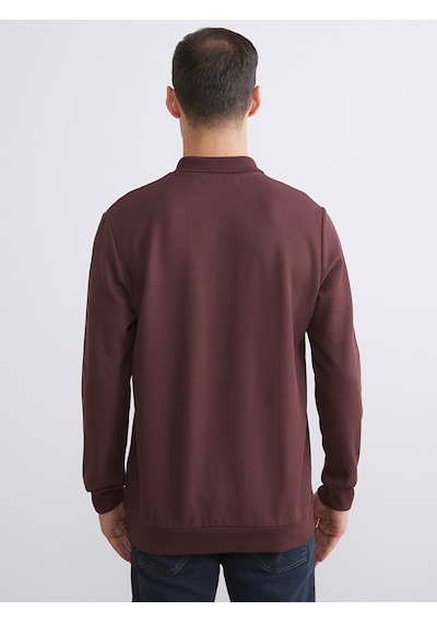 Lcwaıkıkı Classic Bordo Polo Yaka Uzun Kollu Erkek Sweatshirt