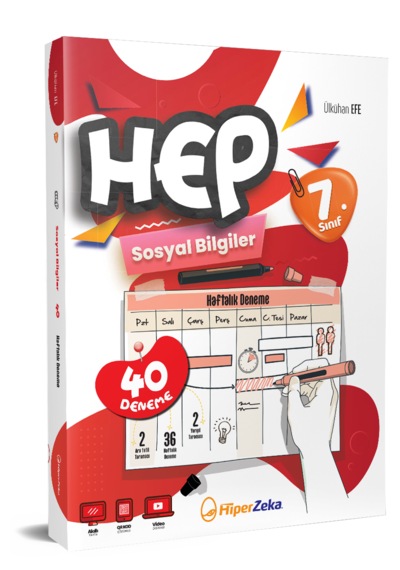 7. Sınıf Haftalık Hep Sosyal Bilgiler 40 Deneme - Hiper Zeka