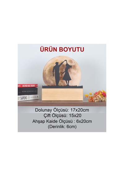 Işıklı Pleksi Dolunay Kişiselleştirilebilir Biblo Belinda Elele Tutuşan Çift Anahtar Askılığı Sarı - 740055739
