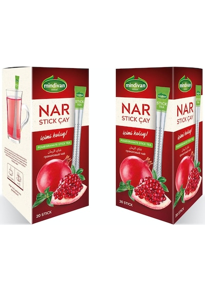 Mindivan Nar Aromalı Stick Karışık Bitki Çayı 20'li