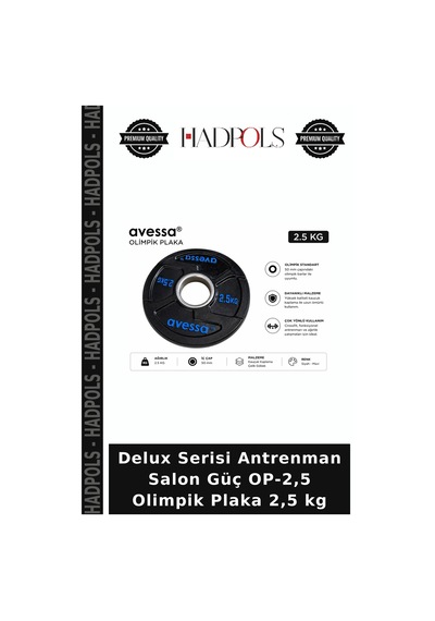 Delux Serisi Antrenman Salon Güç Op-2,5 Olimpik Plaka 2,5 Kg