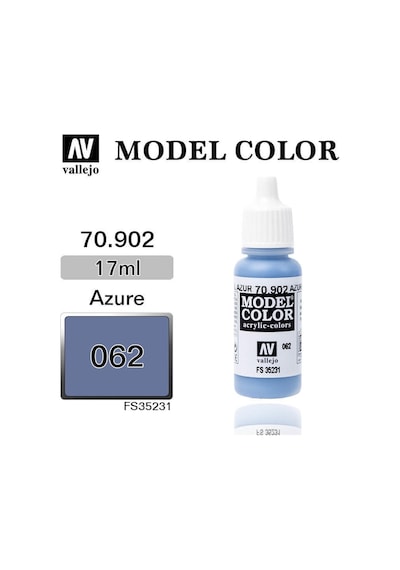 17 Ml. 62 Azure-matt Model Color Serisi Maket Boyası, Vallejo 70902 Standart
