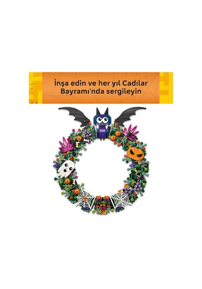 LEGO® Cadılar Bayramı Çelengi 40825 – 12 Yaş ve Üzeri Çocuklar için Renkli ve Dekoratif Ev Modeli Oyuncak Yapım Seti (328 Parça)