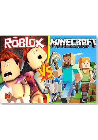 Cakasepetim Roblox Ve Minecraft Çizgi Film Görseli Ahşap Mdf Tablo