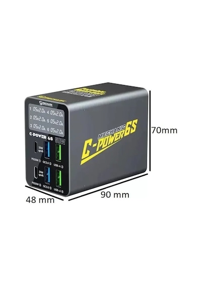 Mechanic C-power 6s Hızlı Şarj Destekli 4 Port Usb 2 Port Type-c Pd Çoklu Şarj Ünitesi 50w