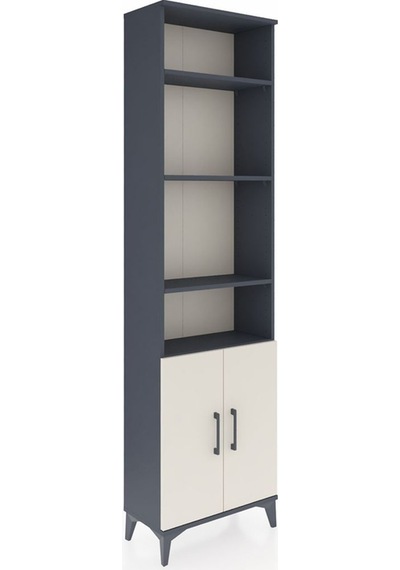 Arges Dolap 5 Raflı 2 Kapaklı 60x30x221 Antrasit-aytaşı Antrasit