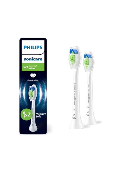 Philips Sonicare Optimal White Yedek Diş Fırçası Başlığı, 7 Kat Daha Fazla Plak Temizliği, Orta Yumuşak Fırça Başlığı,