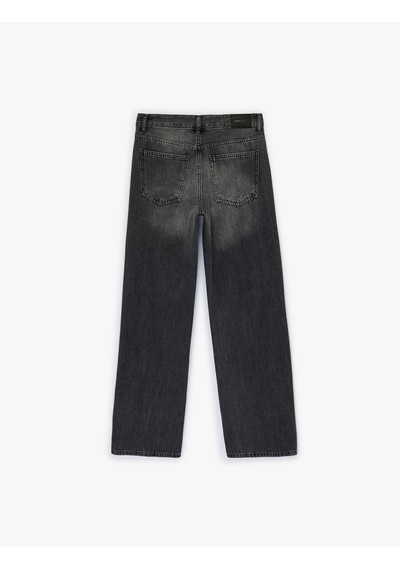Koton Normal Bel Düz Paça Jean Pantolon - Straight Fit Jean Antrasit 7wal40027md