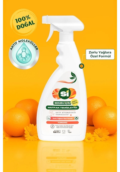 Si Senin İçin %100 Doğal Mutfak Temizleyici Turunç Yağlı 750 Ml.