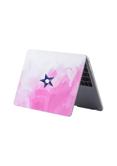 Macbook Air 13.6 İnç Kılıf Uyumlu M2 M3 M4 M5 Sert Koruyucu Hard Case A2681 A3113 A3240 A3449 Darbe Ve Çizilme Koruma Pembe
