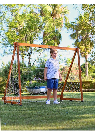 Mandu Futbol Kalesi 2 Adet Ahşap Rengi