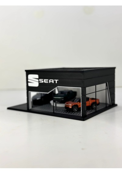 1/64 Ölçekli Seat Diorama Tasarımlı Araç Sergileme Garajı 3d Baskı
