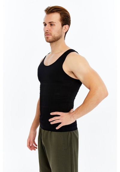 Fitform Giyim Fitform Premium Erkek Atlet Korse Atlet Bel Göğüs Göbek Jinekomasti Toparlayıcı Dik Duruş Siyah