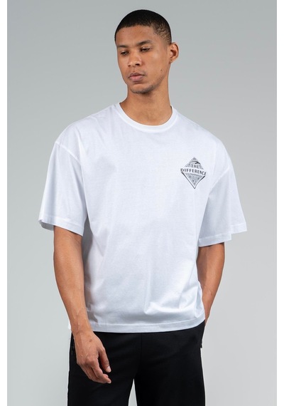 Maraton Sportswear Oversize Erkek Bisiklet Yaka Kısa Kol Basic Beyaz T-shirt 22694-beyaz Beyaz