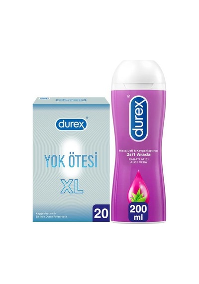 Durex Yok Ötesi XL İnce Prezervatif 20'li + Aloe Vera Kayganlaştırıcı Jel 200 ML