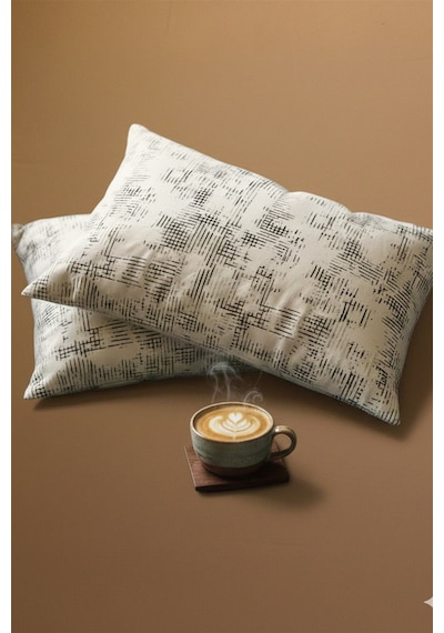 More Home Kapaklı Yastık Kılıfı 2 Adet 50 X 70 Cm Gri Beyaz Beyaz - Gri