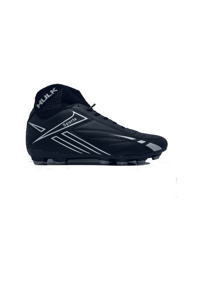 Hulk 02 Siyah-gümüş Çoraplı Krampon Futbol Ayakkabısı Siyah