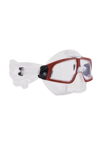 Aqualung Sphera X Şeffaf Silikon Kırmızı Çerçeve Dalış Maskesi Çok Renkli