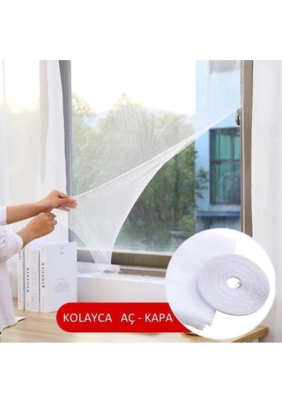 6 Adet Sineklik Yıkanabilir Pencere Sinekliği Cırt Bantlı Yapışka