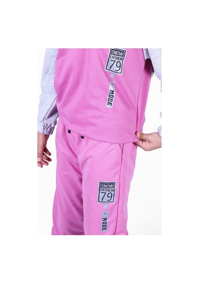 Fyk Kids Snow Fashıon Baskılı Kız Eşofman Takımı Pembe