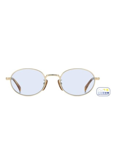 Oval Photochromic Güneş Gözlüğü Açık Mavi Cam Db 1196 T5u Altın