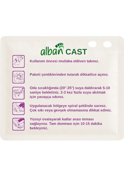 12,5cmx3,6mt 5 İnç Cast Sentetik Alçı ,tekli Paketlerde 20'li Kutu