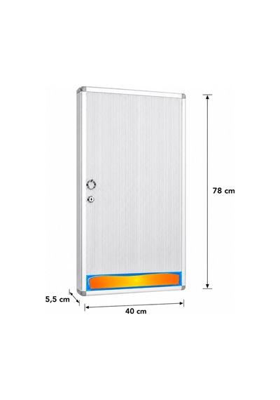 120'li İthal Alüminyum Anahtar Dolabı 40x78x5,5 Cm Gri