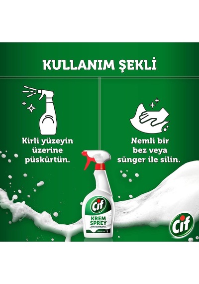 Krem Sprey Çok Amaçlı Amonyak Yüzey Temizleyici Yağ Ve Kir Çıkarıcı 750 Ml 2li Paket Diğer