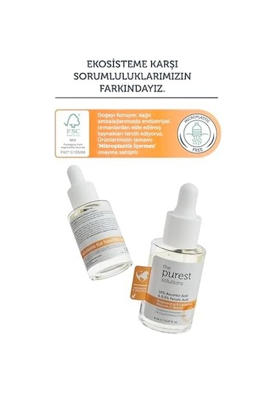The Purest Solutions Aydınlatıcı Ve Cilt Tonu Eşitleyici C Vitamini Cilt Serumu, Seyahat Boy 8 Ml