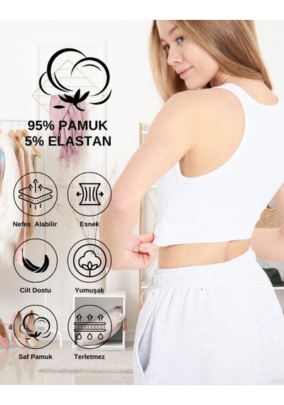 Alya Underwear Kaşkorse Spor Bra Beyaz