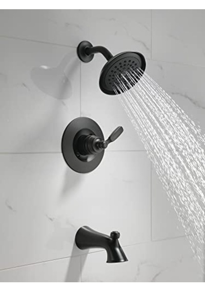 Faucet Woodhurst 14 Serisi Mat Siyah Duş Bataryası, Küvet Ve Duş Seti Tek Püskürtmeli Dokunmatik Temiz Siyah Duş Diğer