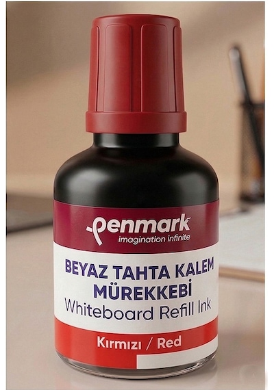 Kırmızı Yazı Tahta Kalemi Mürekkebi 30 Ml 2 Adet Penmark Tahta Kalemi Mürekkepi Kolay Silinebilir Doldurulabilir Canlı