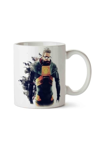 Gordon Freeman Porselen Kupa Bardak Beyaz