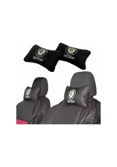 Skoda Araca Özel Nakışlı Oto Deri Boyun Yastığı