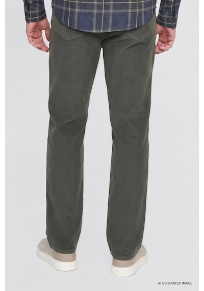 Wrangler Pamuklu Texas Slim Fit Cepli Esnek Erkek Kadife Pantolon Mw12sec300 Yeşil