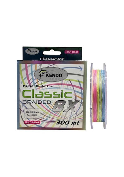 Kendo Classic 8x 300mt 0.25mm 17kg Örgü İp Misina Multi Color