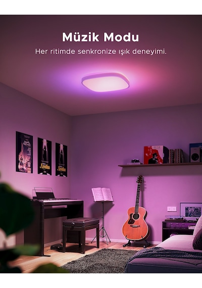 Govee RGBWW + RGBIC Matter Destekli Kare Akıllı Tavan Armatürü - 30 cm/12 İnç