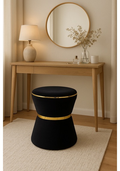 Fine Black-gold Puf Siyah - Altın